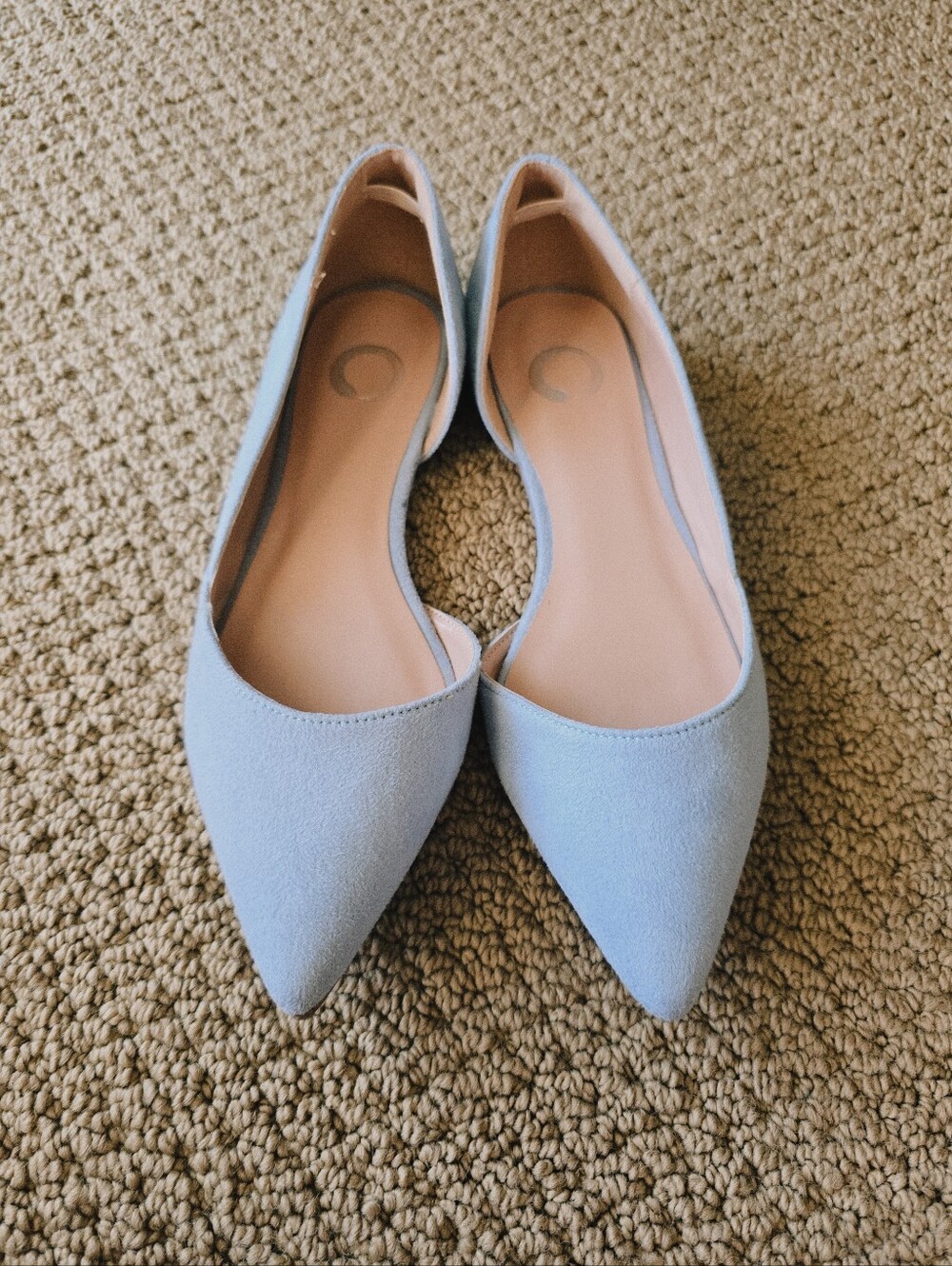 Journee Collection Pointed Toe D'Orsay Flats in Light Blue